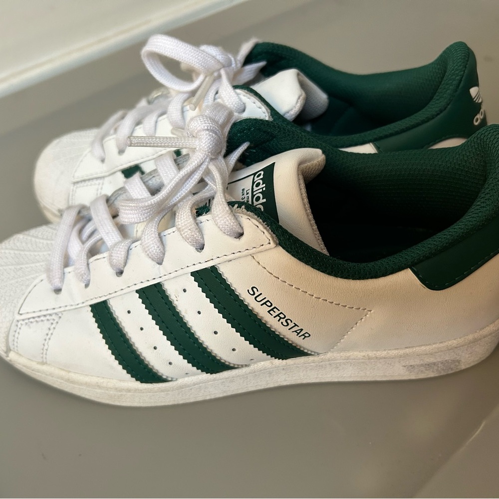 Adidas Superstar Kids Shoes - White and Green
